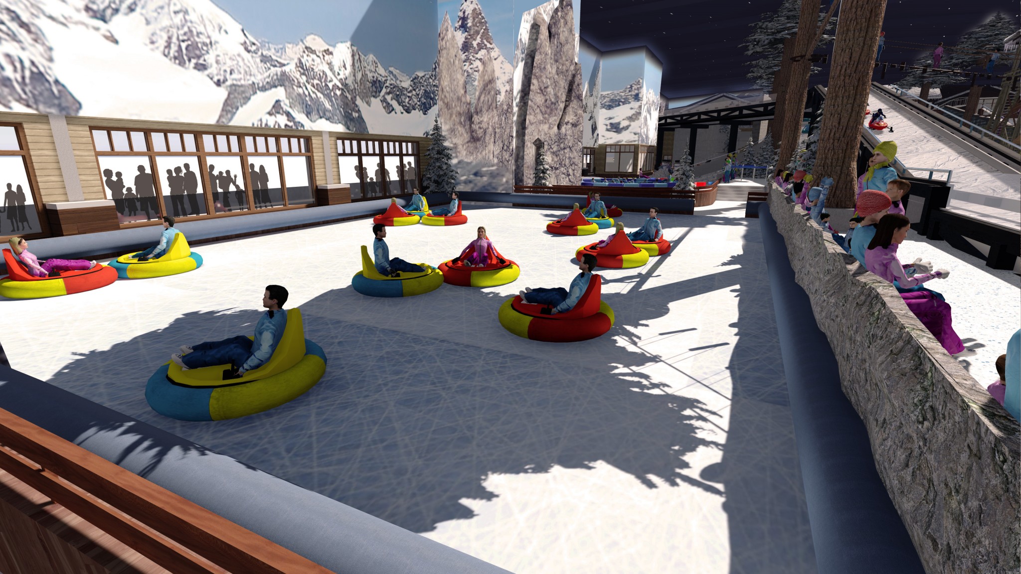 Bumper Cars On Ice At  Oman’s Snow Park Palm Mall