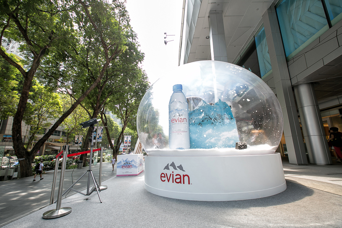 Evian Creates Snowdome on Street in Singapore