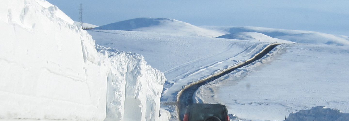 Great snow and black road at the Lecht 4th March 2010 3