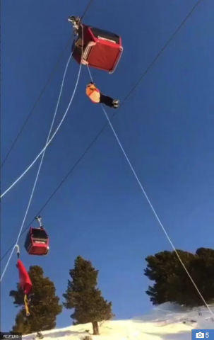 Skiers Trapped on French Alps Ski Lift in Chamrousse