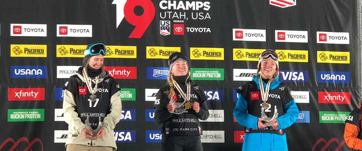 190202 World Champs ladies ski big air podium