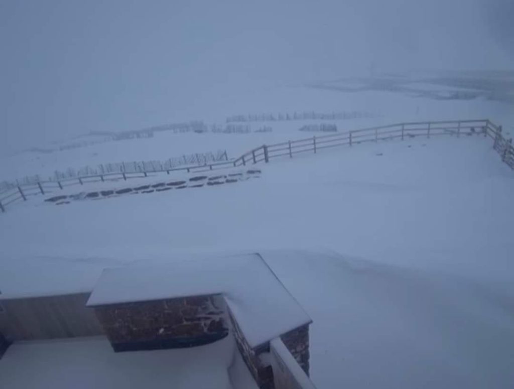 Snow Falling in the Alps