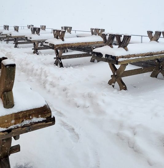 Snow Falling in the Alps